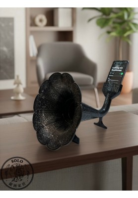 復古留聲機造型擴音器 黑古銅色