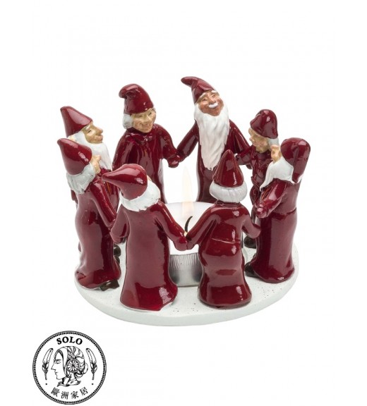 Ring of dancing Santas 7051, RED, 12x12x9CM