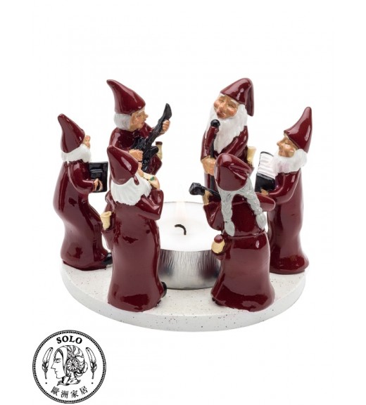 Ring Of "Rocking Santas" 7221, RED, Ø 13CM