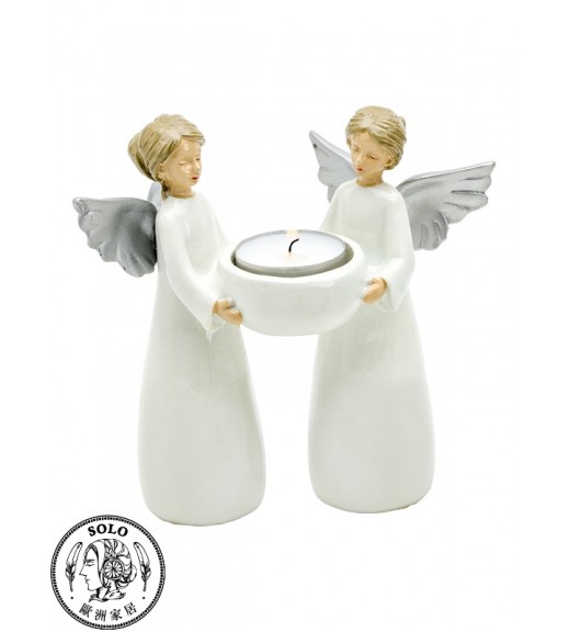 Two Angels f. tealight 1236, 16x9x15CM