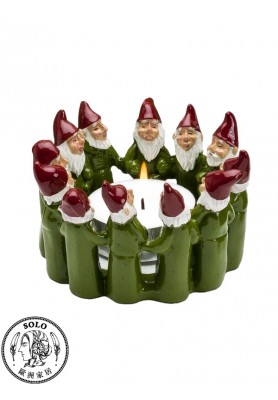Santaring f. large tealight 7413, GREEN, 12x12x7CM