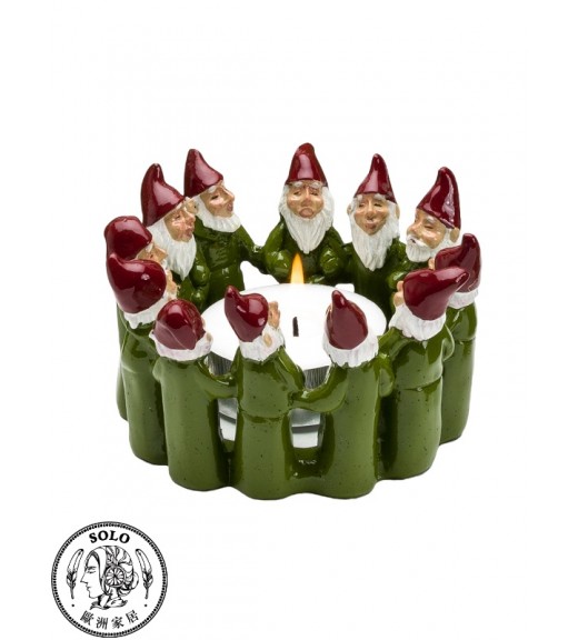 Santaring f. large tealight 7413, GREEN, 12x12x7CM