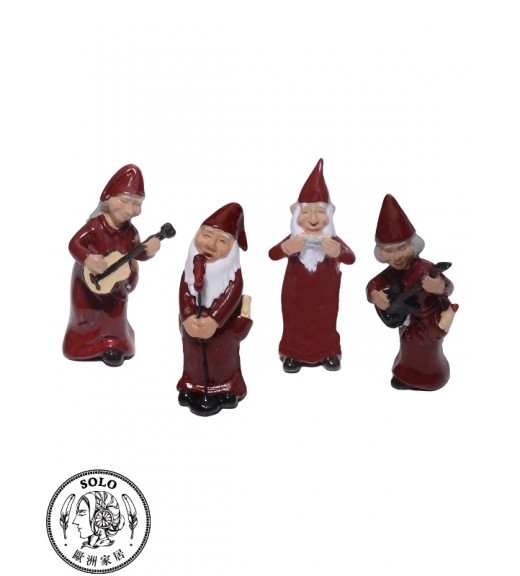 Rocking Santas mini (single) 1045, RED, 4.5x3.5x8.5CM