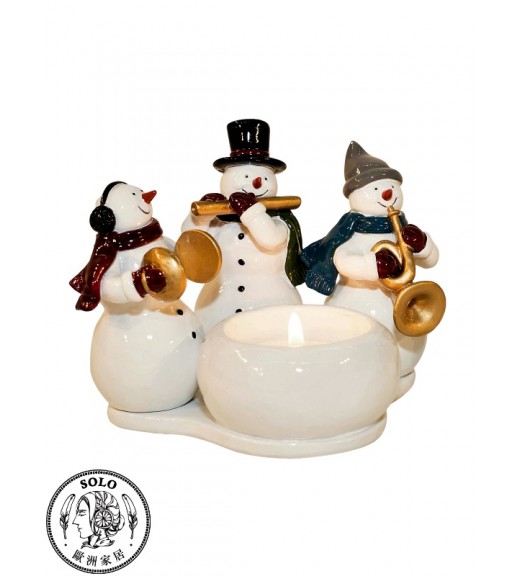 Snowmen f. tealight candle 1093, 12x10x9.5CM
