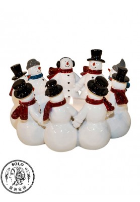 Ring of snowmen f. large telightcandle 1094, 14.5x15x8.5CM