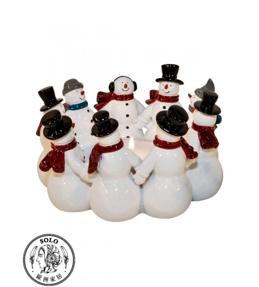 Ring of snowmen f. large telightcandle 1094, 14.5x15x8.5CM