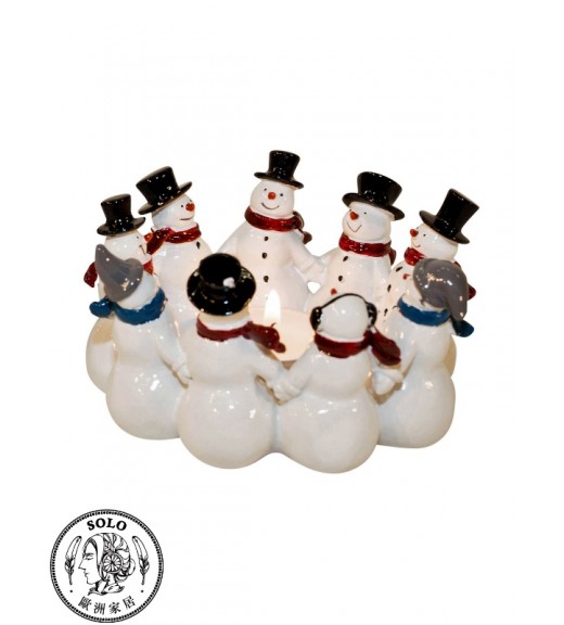Snowmen in a ring for tealightcandle, 1096, 11x10x6.5CM