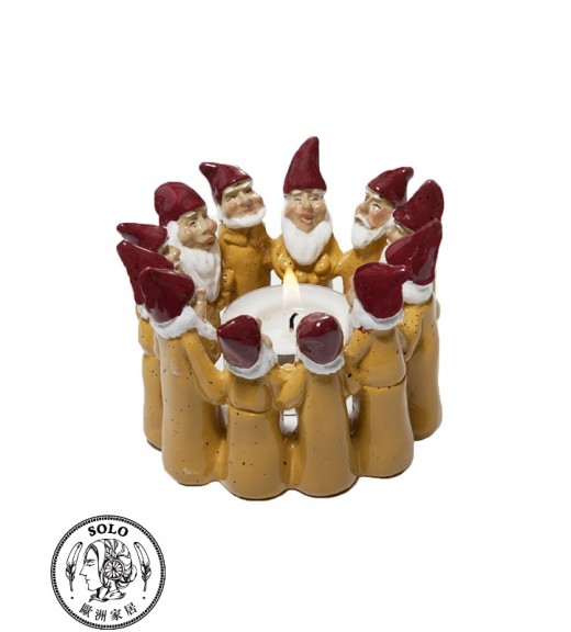 Santaring for tealight 7490, SAFFRON, 9x9x6.5CM