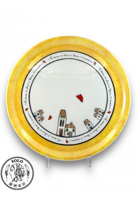 圓盤 歐式小屋系列 黃色 31cm