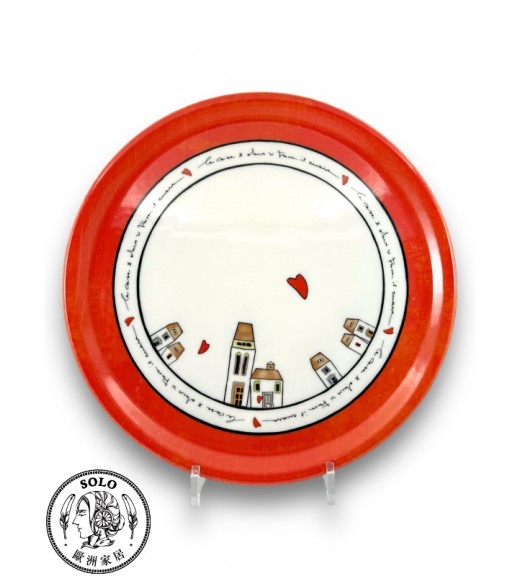 圓盤 歐式小屋系列 紅色 31cm