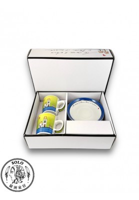 濃縮咖啡杯2件組 歐式小屋系列 藍色 100ML
