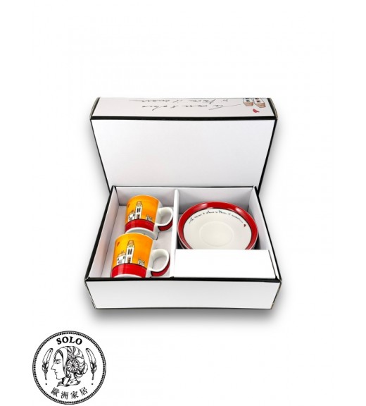 濃縮咖啡杯2件組 歐式小屋系列 紅色 100ML
