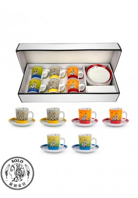 咖啡杯6件組 歐式小屋系列  100ml