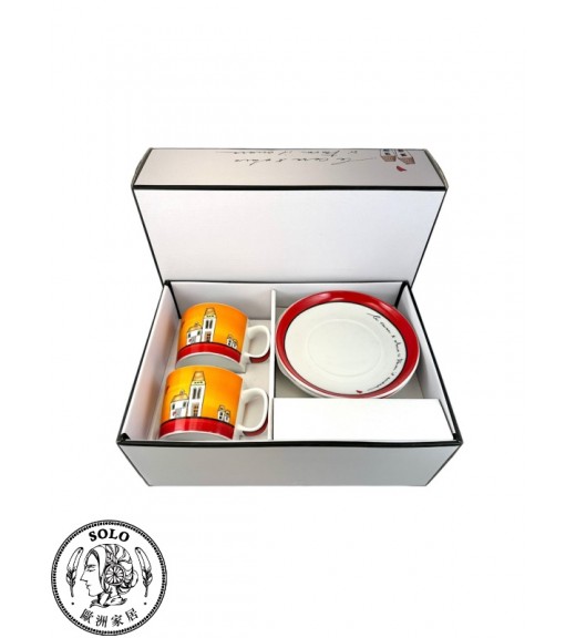 早餐杯2件組 歐式小屋系列 紅色 340ml