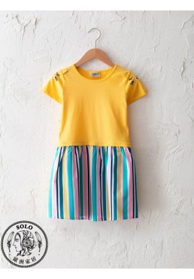 COTTON KNIT DRESS - MID YELLOW