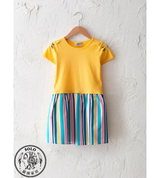 COTTON KNIT DRESS - MID YELLOW