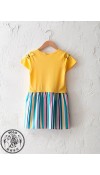 COTTON KNIT DRESS - MID YELLOW