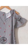 COTTON WOVEN DRESS - WHITE PRINTED