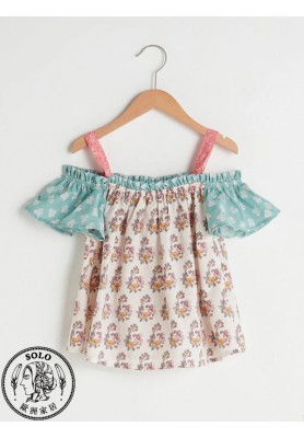 COTTON WOVEN BLOUSE - ECRU PRINTED