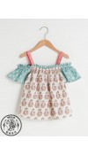 COTTON WOVEN BLOUSE - ECRU PRINTED