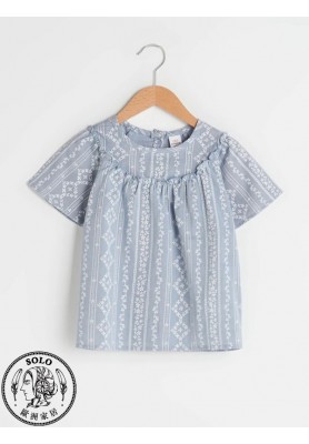 COTTON WOVEN BLOUSE - BLUE