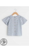 COTTON WOVEN BLOUSE - BLUE
