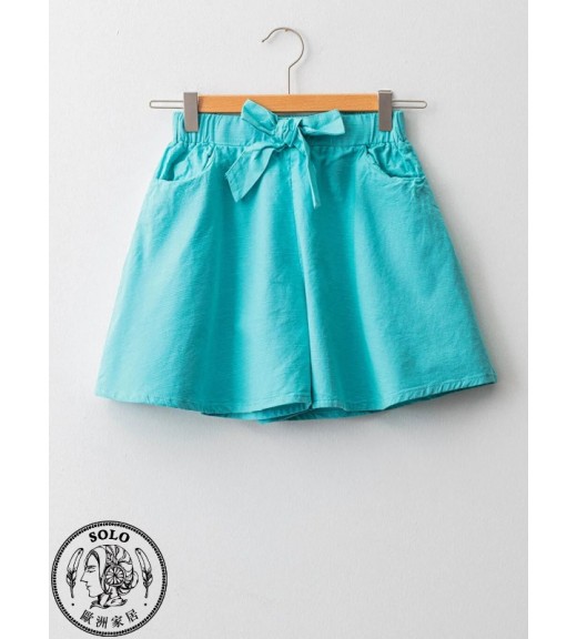 COTTON WOVEN SHORTS - AQUA GREEN