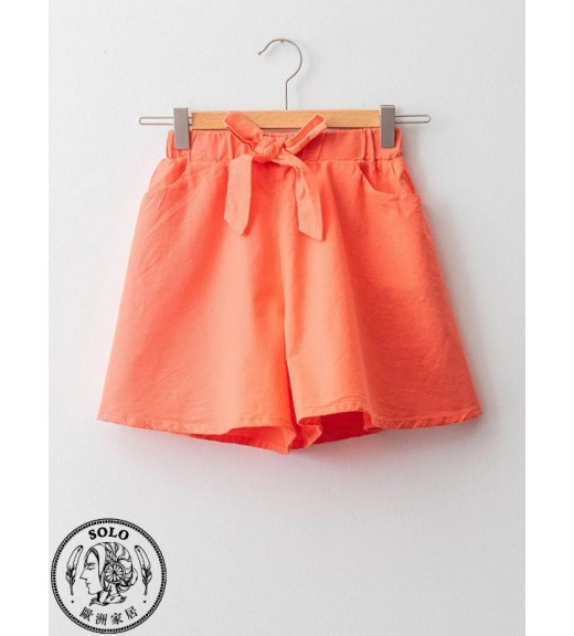 COTTON WOVEN SHORTS - CORAL