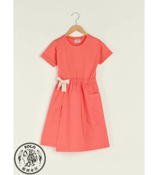 COTTON KNIT DRESS - CORAL
