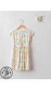 VISCOSE KNIT DRESS+HAIR ELASTIC - ECRU PRINTED