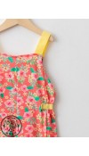 COTTON KNIT OVERALLS - CORAL PRINTED