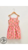 COTTON WOVEN DRESS - PINK PRINTED