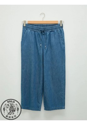 COTTON WOVEN CAPRIS - MID RODEO