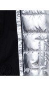POLYESTER WOVEN SHORT COAT - SILVER