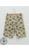 COTTON WOVEN SHORTS - BEIGE PRINTED