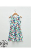 COTTON KNIT DRESS - WHITE PRINTED