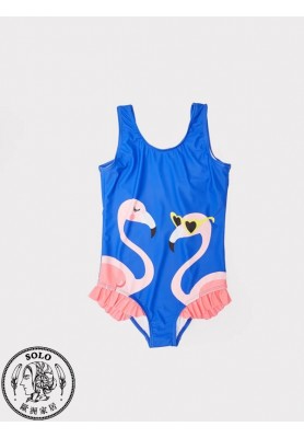 POLYESTER KNIT SWİMMİNG SUİT - SAX BLUE
