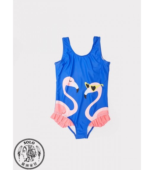 POLYESTER KNIT SWİMMİNG SUİT - SAX BLUE