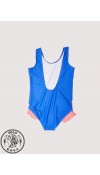 POLYESTER KNIT SWİMMİNG SUİT - SAX BLUE