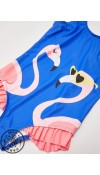 POLYESTER KNIT SWİMMİNG SUİT - SAX BLUE