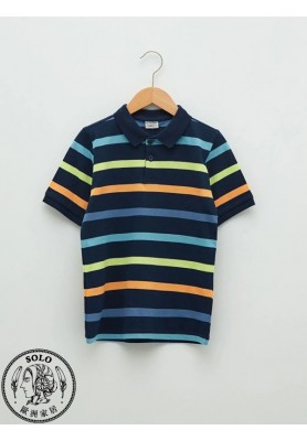 COTTON KNIT TSHIRT - NAVY STRIPED