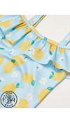POLYESTER KNIT SWİMMİNG SUİT - BLUE PRINTED