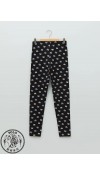 COTTON KNIT LEGGINGS - BLACK PRINTED
