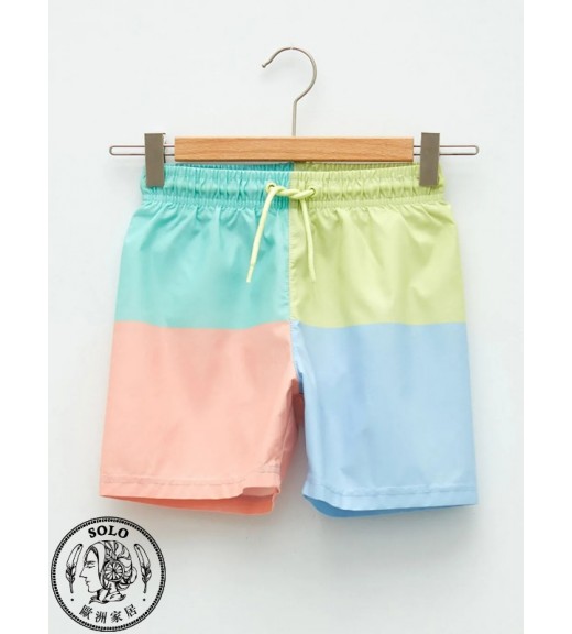 POLYESTER WOVEN SHORTS - MINT GREEN PRINT