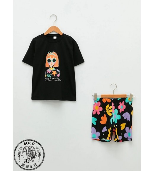 COTTON KNIT TSHIRT+SHORTS - NEW BLACK