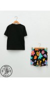 COTTON KNIT TSHIRT+SHORTS - NEW BLACK