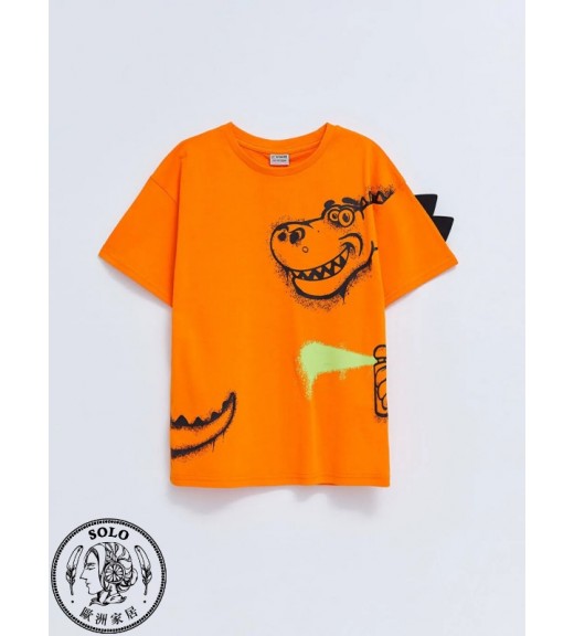 COTTON KNIT TSHIRT - BRIGHT ORANGE