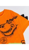 COTTON KNIT TSHIRT - BRIGHT ORANGE