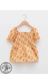COTTON WOVEN BLOUSE+HAIR CLİP - PALE YELLOW PRIN