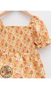 COTTON WOVEN BLOUSE+HAIR CLİP - PALE YELLOW PRIN